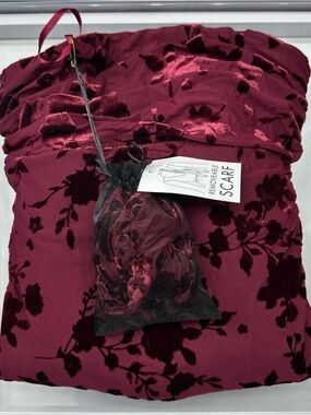 Red Flower Dress And A Scarf (Ready To Ship)